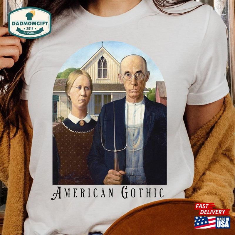 Farmer Couple Shirt American Gothic T-Shirt Grant Wood Art Hoodie Sweatshirt