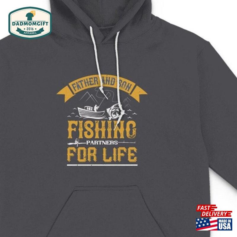 Father And Son Fishing Partners For Life Mens T-Shirt Funny Shirt Classic