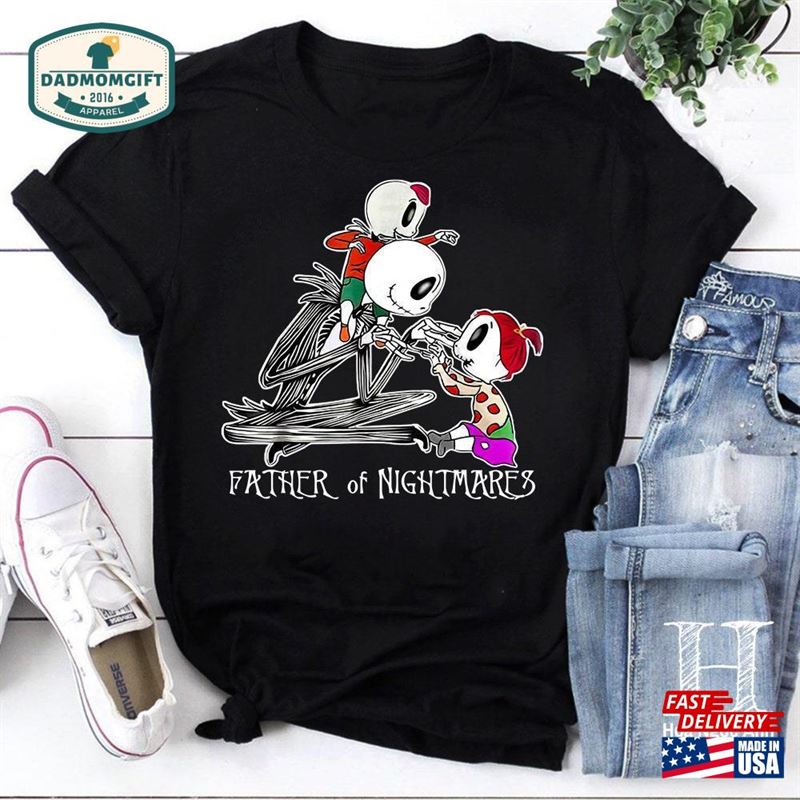 Father Of Nightmares Vintage T-Shirt The Nightmare Before Christmas Shirt Jack Skellington Unisex