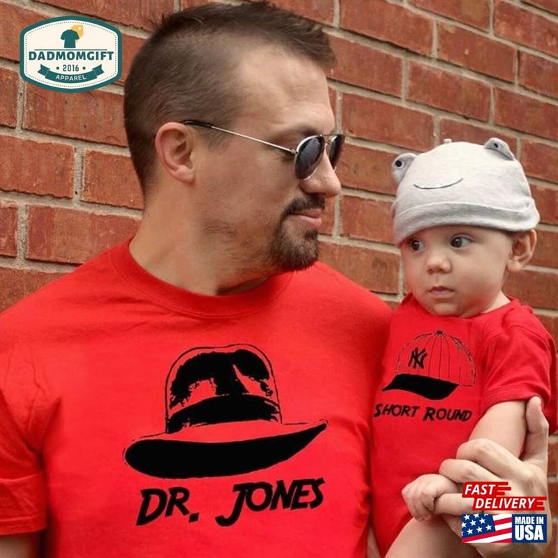 Father Son Matching Shirts Dr Jones Short Round Fathers Day Gift New Baby’s Top Smalls Daddy And Me Unisex Classic