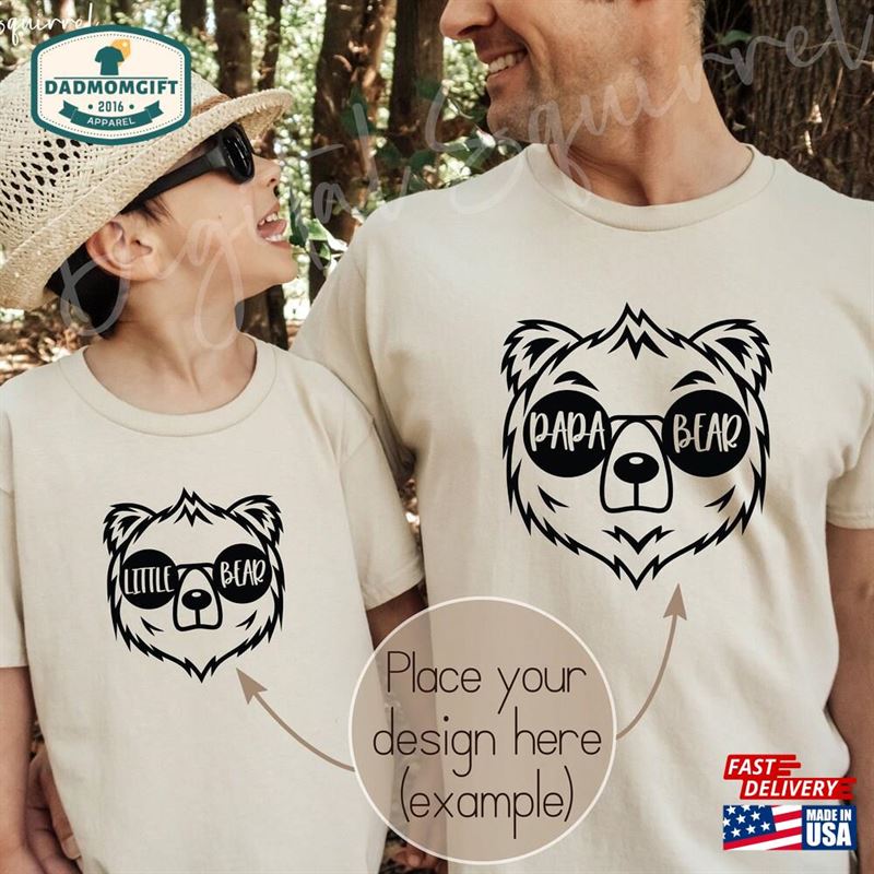 Father Son Mockup’s Day Family T-Shirt Outdoor Matching Unisex Classic