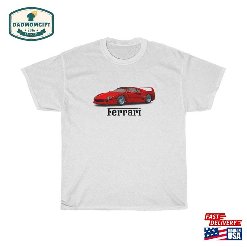 Ferrari F40 Vintage T-Shirt Tee Car Guy Gift Lover Unisex