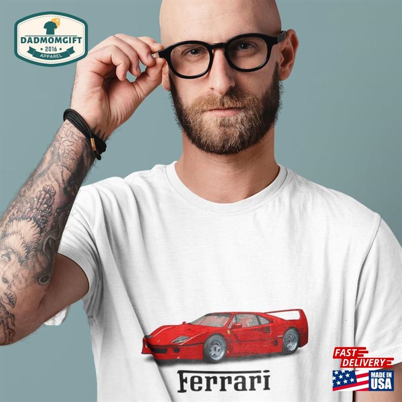 Ferrari F40 Vintage T-Shirt Tee Car Guy Gift Lover Unisex