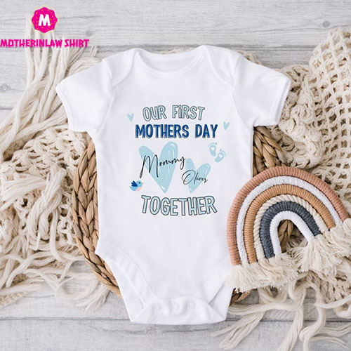 First Mother’s Day Outfit, Our First Mother’s Day, Together Personalized Baby’,s First Mothers Day Shirt and Bodysuit, Mother’s Day Gift