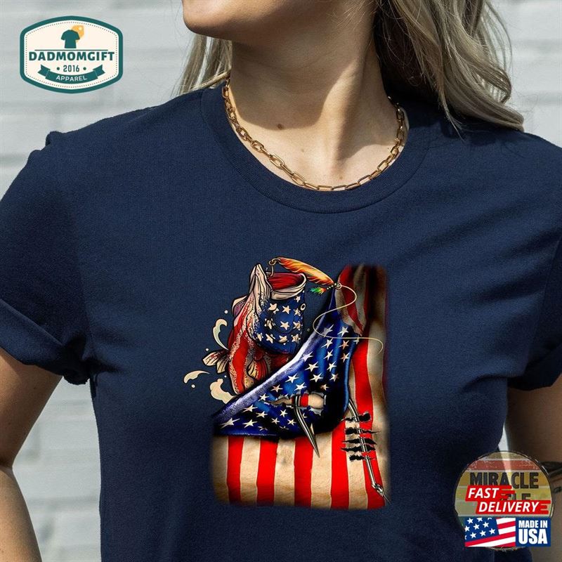 Fishing Lover Shirt American Flag Sweatshirt T-Shirt