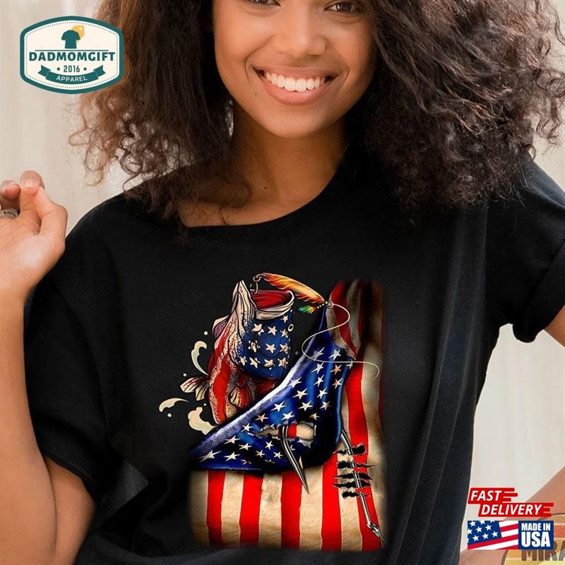 Fishing Lover Shirt American Flag Sweatshirt T-Shirt