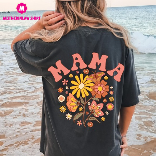 Floral Mama Oversized Shirt, Retro Mama Shirt, Flower Mom Shirt, Mother’s Day Shirt, Gift to Mom, New Mama Shirt