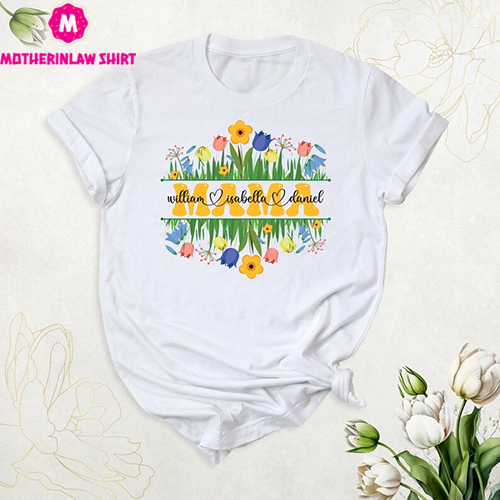 Floral Mama Shirt, Personalized Mom Shirt With Kids Names, Mothers Day Shirt, Wildflower Mom Shirt, Retro Mama Life Shirt, Custom Name Shirt