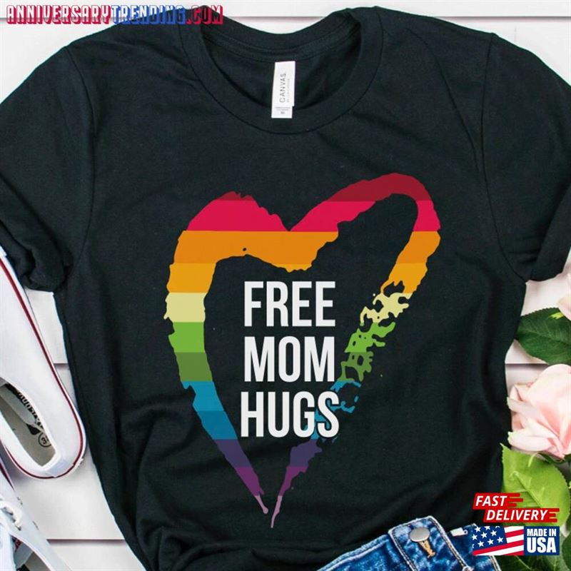 Free Mom Hugs Shirt Hoodie Sweatshirt Lgbt Unisex – Bipubunny Store