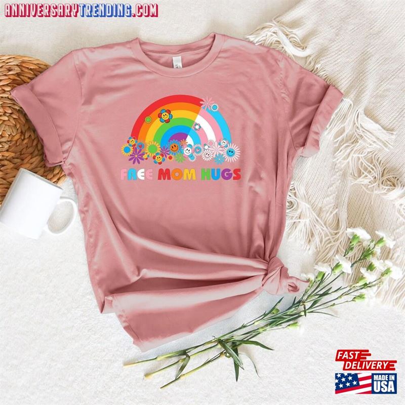 Free Mom Hugs T-Shirt Rainbow Gay Pride Shirt Sweatshirt – Bipubunny Store