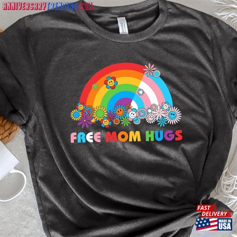 Free Mom Hugs T-Shirt Rainbow Gay Pride Shirt Sweatshirt – Bipubunny Store