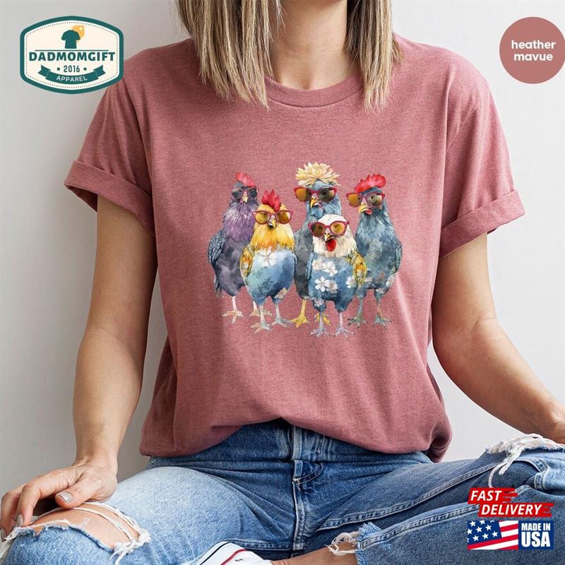 Funny Chickens Shirt Animal T-Shirt Farm Gift For Women Hoodie Classic