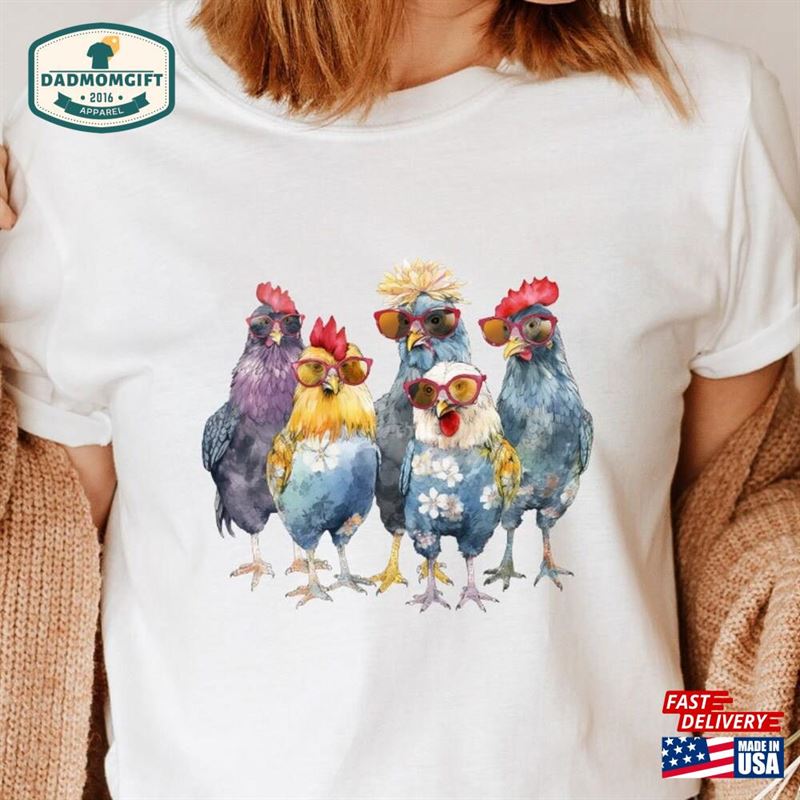 Funny Chickens Shirt Animal T-Shirt Farm Gift For Women Hoodie Classic