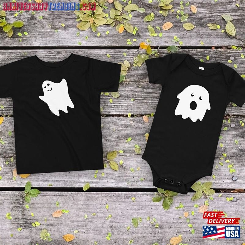 Funny Halloween Matching Family Shirts Mama And Mini Ghosts Baby T-Shirt Hoodie – Bipubunny Store