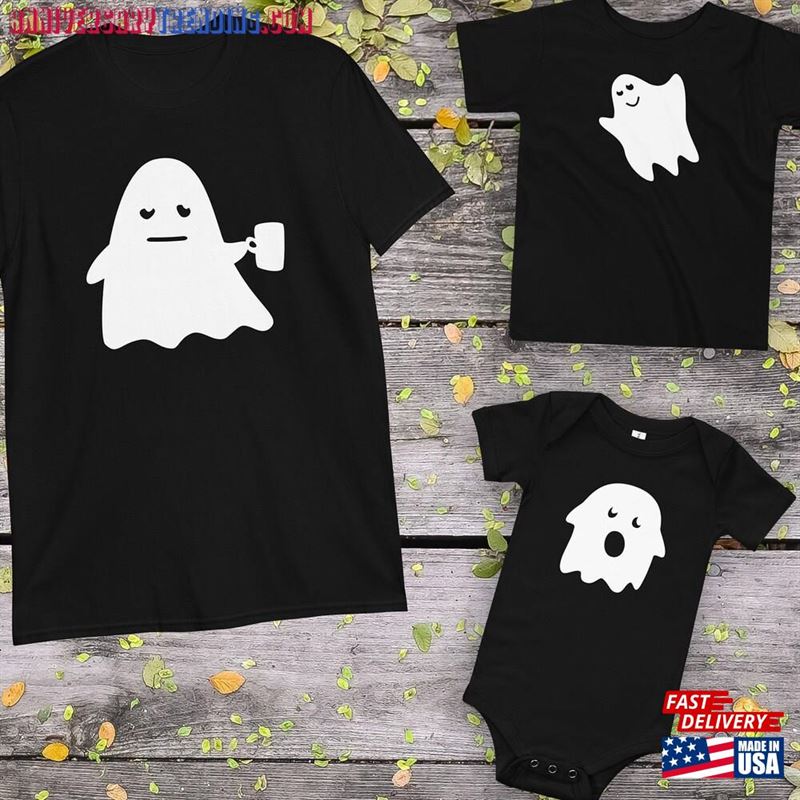 Funny Halloween Matching Family Shirts Mama And Mini Ghosts Baby T-Shirt Hoodie – Bipubunny Store