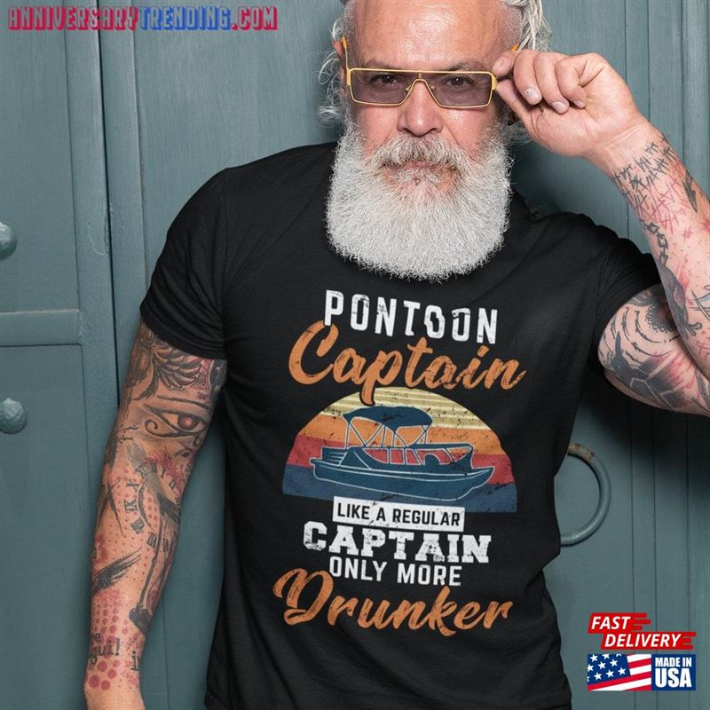 Funny Pontoon Boat Shirt Classic T-Shirt -Bipubunny Store