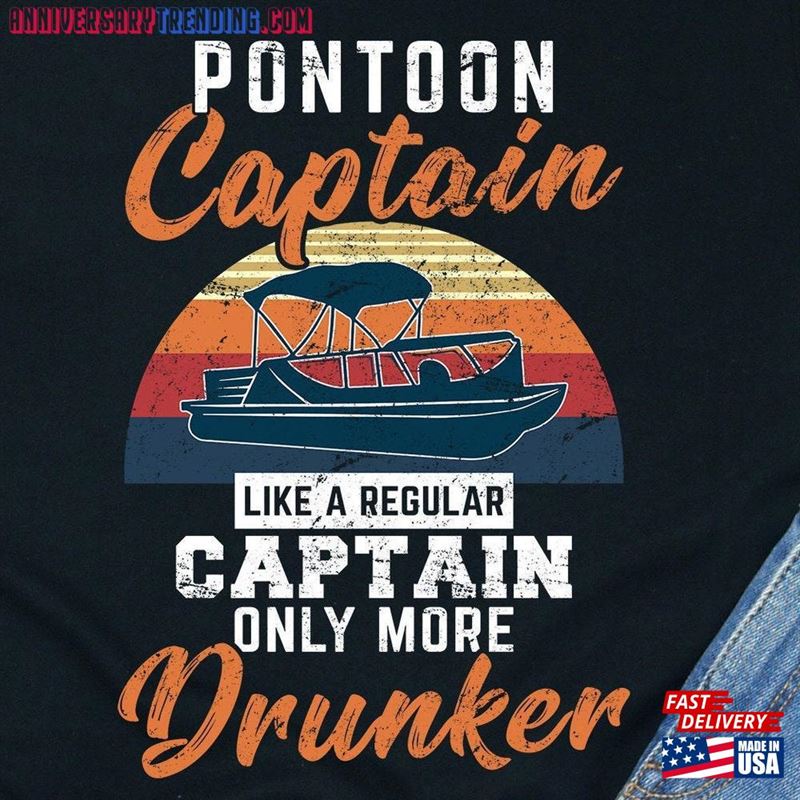 Funny Pontoon Boat Shirt Classic T-Shirt -Bipubunny Store