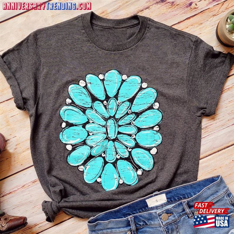 Gemstone Shirt Country Music Turquoise Stone Hoodie T-Shirt – Bipubunny Store