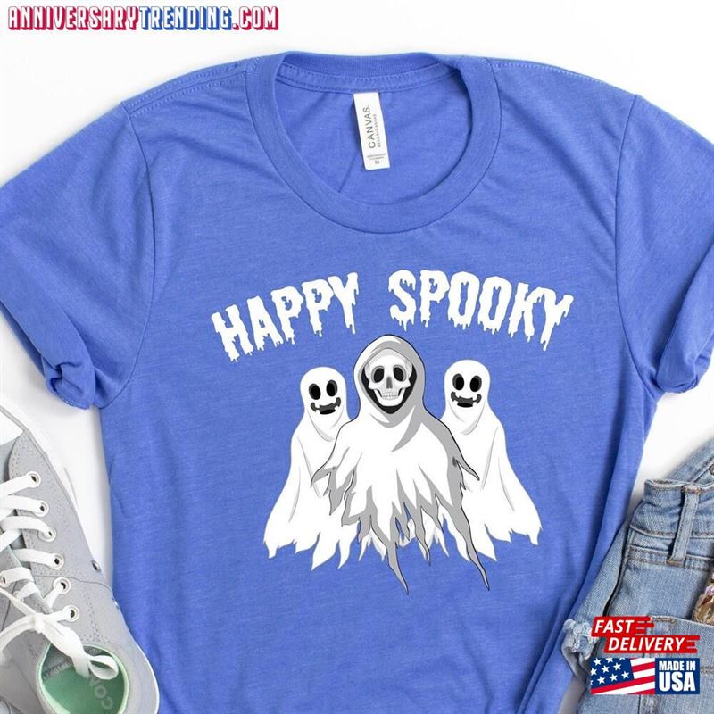 Ghostface Happy Spooky Shirt Halloween Gift For Dad Mom Unisex Hoodie – Bipubunny Store