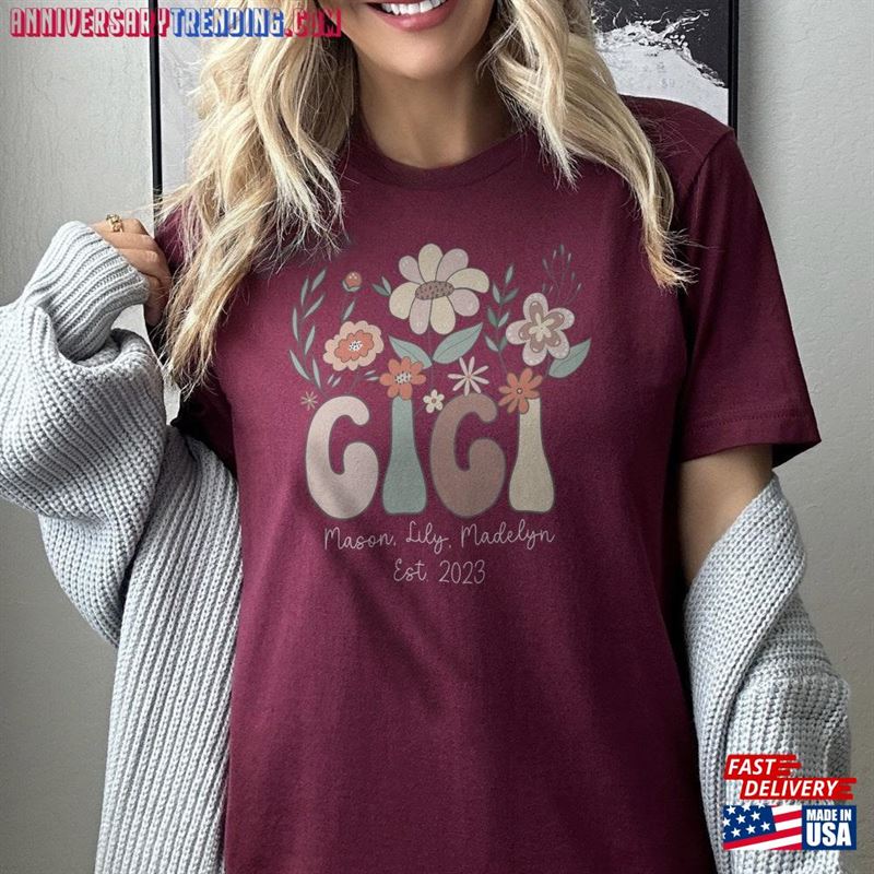 Gigi Shirt Gift For Grandma Birthday Personalized Name Grandmother Classic Hoodie – Bipubunny Store