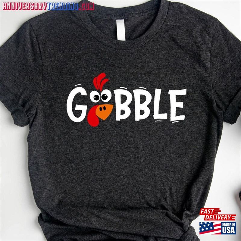 Gobble Shirt Funny Cute Turkey Face Tee T-Shirt Hoodie -Bipubunny Store