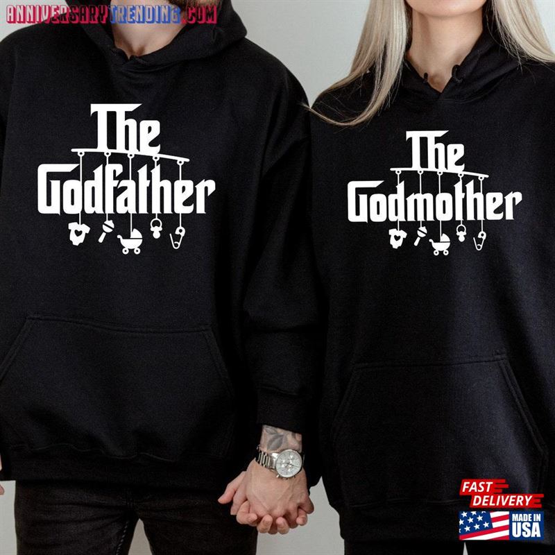 Godmother Hoodie Godfather Sweatshirt And Gift Unisex -Bipubunny Store