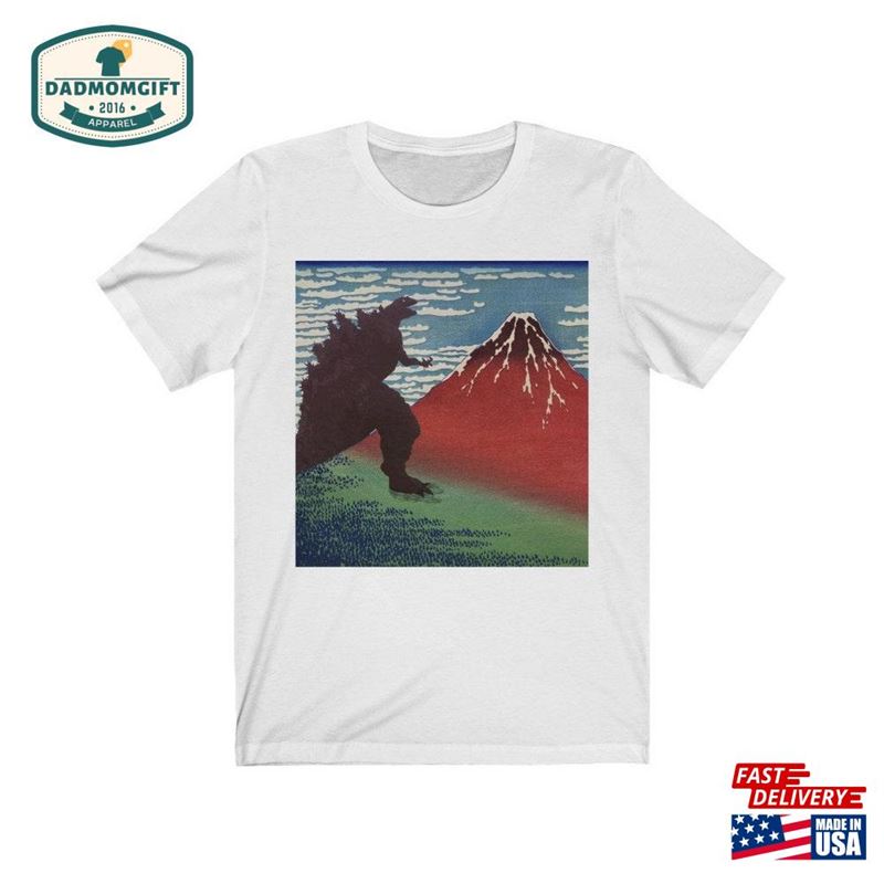 Godzilla Japan Tokyo Mt Fuji Unisex Jersey Short Sleeve Tee Sweatshirt