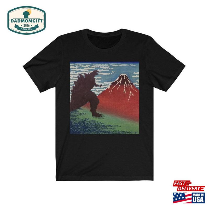 Godzilla Japan Tokyo Mt Fuji Unisex Jersey Short Sleeve Tee Sweatshirt