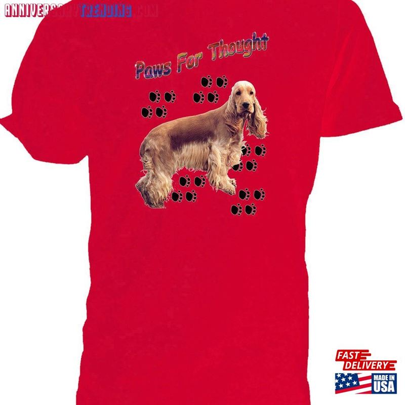 Golden Cocker Spaniel T-Shirt Classic Round Neck Short Sleeved Choice Of Sizes And Colours Mens Womens Unisex – Bipubunny Store