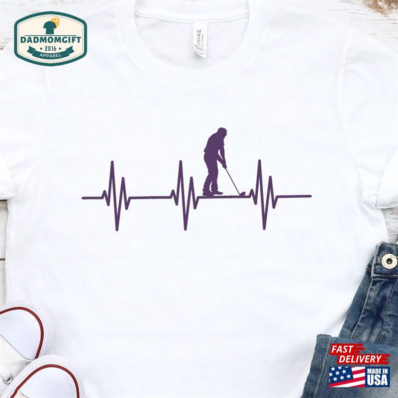 Golf Heartbeat Shirt Gift For Dad Gifts Men Unisex Classic