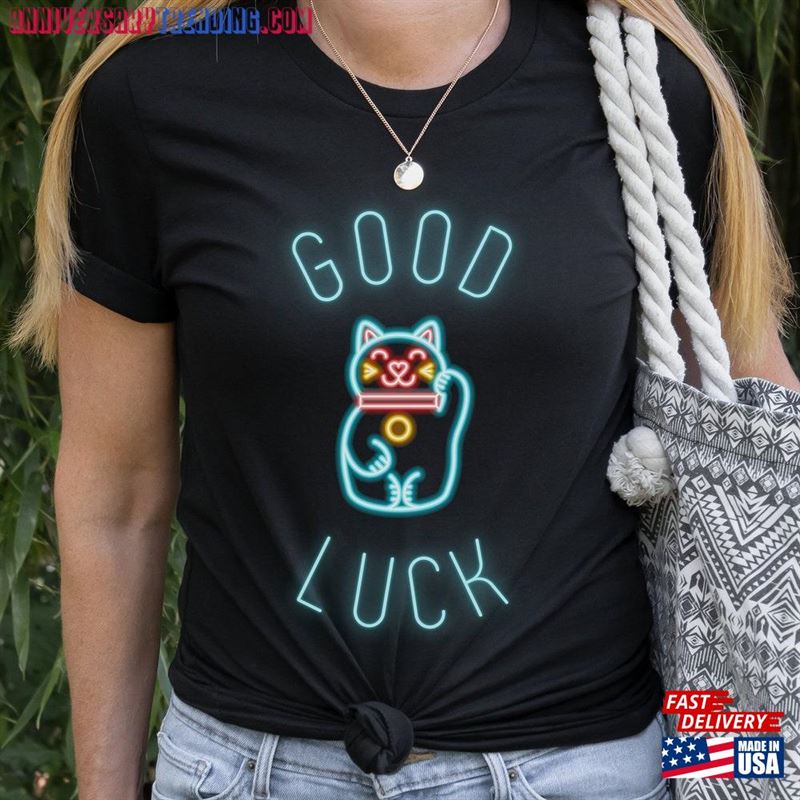 Good Luck T-Shirt Cat Tee Chinese Hoodie Classic – Bipubunny Store