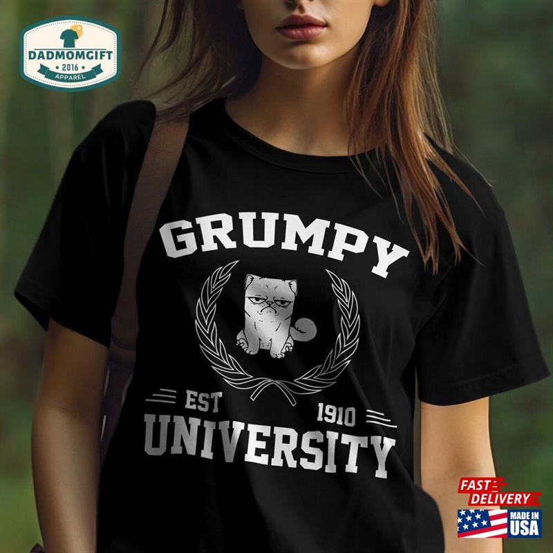 Grampy Cat Univesity T-Shirt University Tee Unisex Sweatshirt