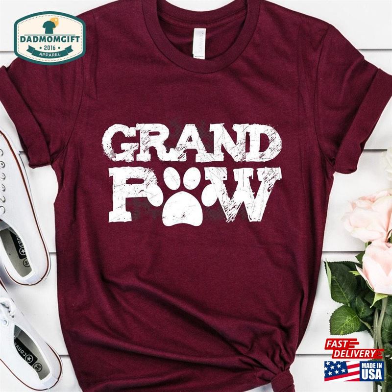 Grand Paw T-Shirt Dog Grandparent Gift Cute Grandpa Tee Sweatshirt Unisex