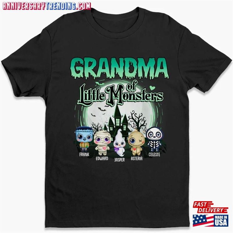 Grandma Of These Little Monsters Personalized T-Shirt Halloween Gift For Grandkids Monster Shirt Classic Sweatshirt – Bipubunny Store