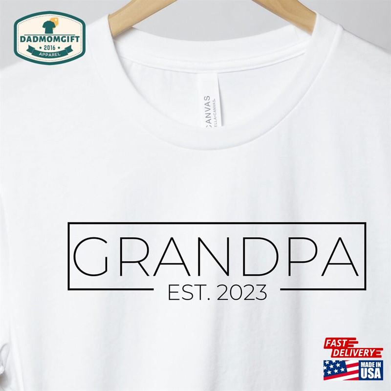 Grandpa Est 2023 Fathers Day Gift New Tshirt Hoodie Classic