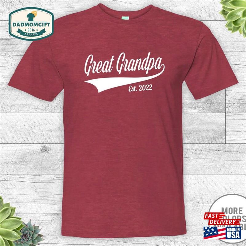 Great Grandpa Est 2022 Unisex Shirt Hoodie