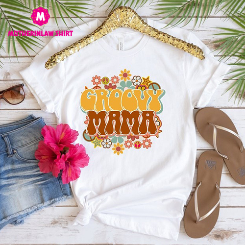 Groovy Mama Shirt, Groovy Birthday Party Outfit, Groovy Mom Tshirt, Mama Gift, Hippie Mom, Groovy Party, Gift for Her, Retro Mama t-shirt