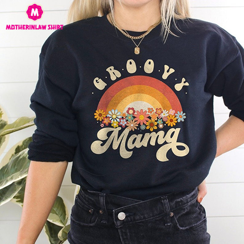 Groovy Mama Shirt, Groovy Mom Tshirt, Flower Mama, Boho Hippie Mom, Groovy vibes Shirt, Funny Mama Shirt, Grandma Tshirt, Gift For Mom