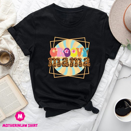 Groovy Mama Shirt, Retro Groovy Vibes T-shirt, Leopard Mothers Day Sweatshirt Gift, Cute Hippie Mom Hoodie, Vintage Mama Birthday Tee Gift