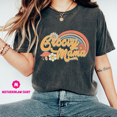 Groovy Mama Shirt, Trendy Mom Shirt, Retro Vintage Mama Shirt, Mothers Day Shirt, Gifts for Mom, Cute Mama Gift, Cool Mom Shirt