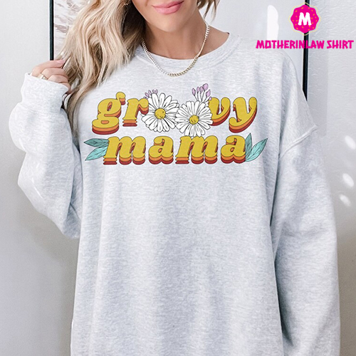 Groovy Mama Sweatshirt, Retro Mom Sweatshirt, Mother’s Day Gift, Hippie Mom Sweatshirt, Gift For Mom, Blessed Mama Sweatshirt