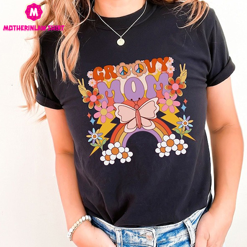 Groovy Mom T-shirt Mother’s Day, Shirt Retro Groovy Sixties, Flower Power Comfort Colors, Tshirt Retro Style Hippie, Style Groovy Tshirt for Mom