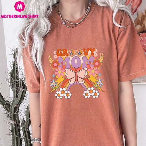 Groovy Mom T-shirt Mother’s Day, Shirt Retro Groovy Sixties, Flower Power Comfort Colors, Tshirt Retro Style Hippie, Style Groovy Tshirt for Mom