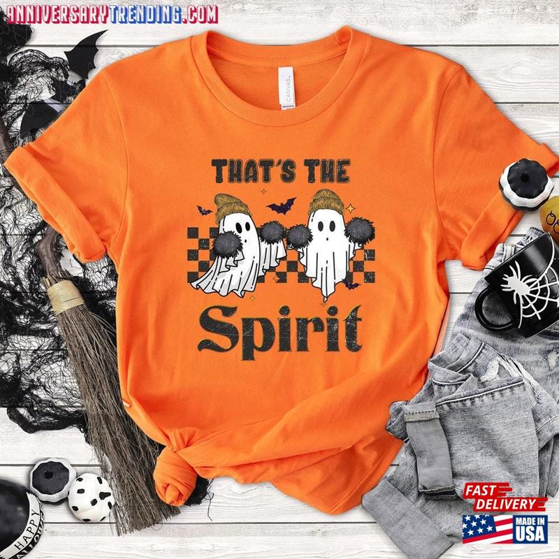 Halloween Cheerleading Shirt Cheerleader Girl T-Shirt Cheer Ghost Sweatshirt Classic Unisex -Bipubunny Store