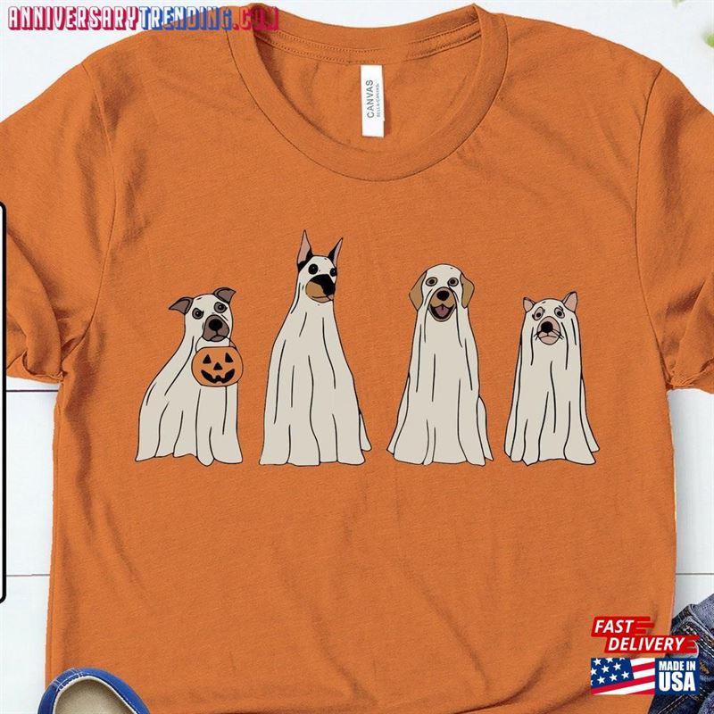 Halloween Dogs Shirt Ghost T-Shirt Dog Hoodie Sweatshirt – Bipubunny Store