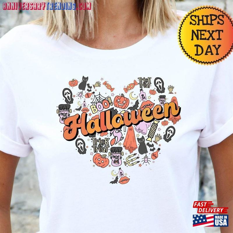 Halloween Shirt Cute Theme For Women T-Shirt Sweatshirt Hoodie – Bipubunny Store