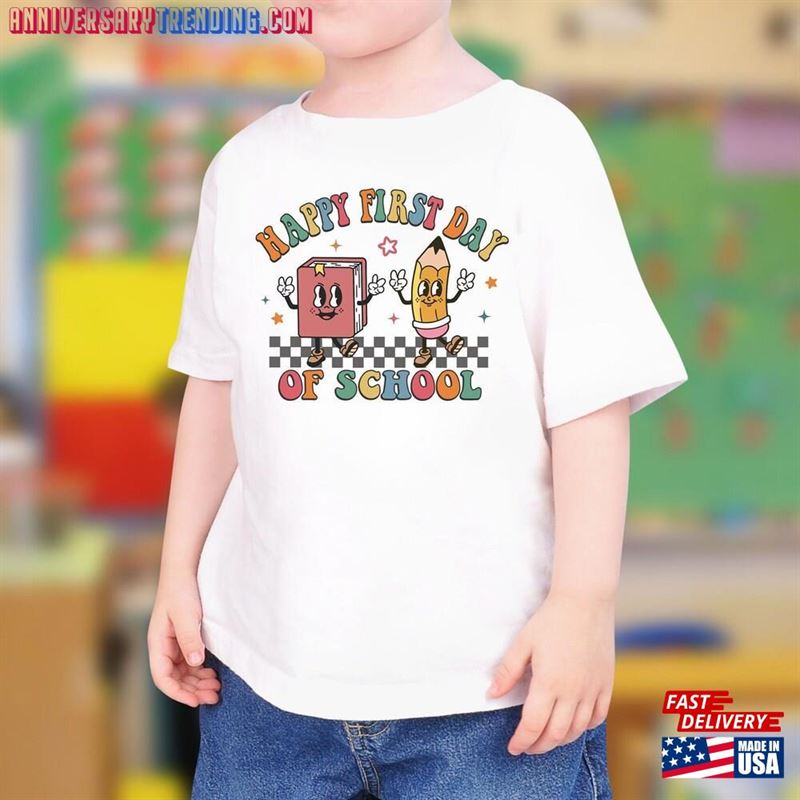 Happy First Day Of School Shirt Pre K Kindergarten Second Third Fourth Fifth Grade Spirit Hoodie Unisex – Bipubunny Store