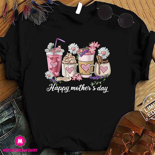 Happy Mother’s Day, Mom Fuel T-Shirt, Mother’s Day Shirt, Mom Life Shirts, Mama Latte Tee, New Mom Gift, Coffee Shirts, Custom Kids Name