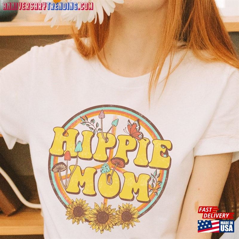 Hippie Mom Shirt Retro T-Shirt Gift For Hoodie Classic – Bipubunny Store