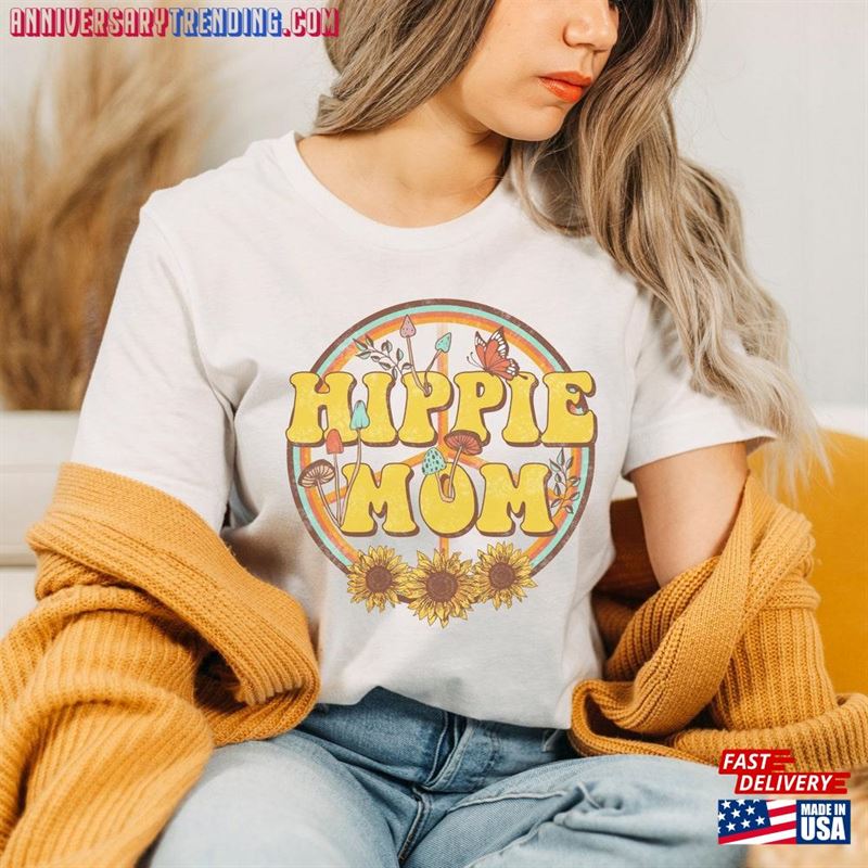 Hippie Mom Shirt Retro T-Shirt Gift For Hoodie Classic – Bipubunny Store